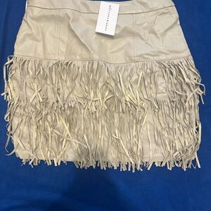Fringed Cream Skirt